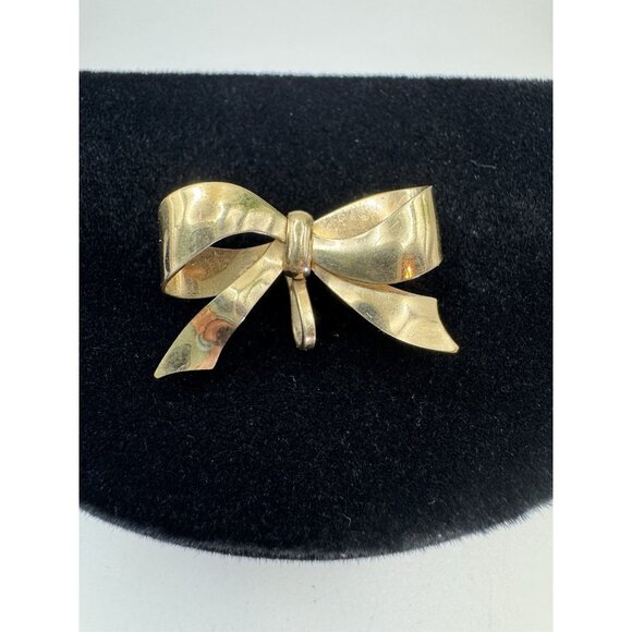 Gold Filled 12K  Bow Ribbon 3D CA Carl Art Signed Vintage Pin/Brooch - Picture 2 of 6
